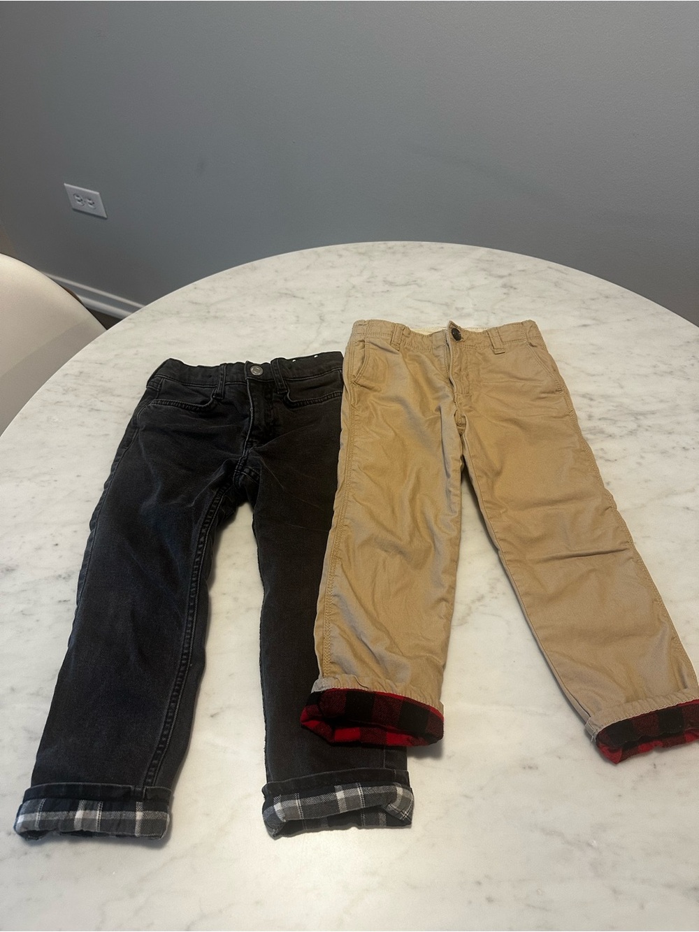 Pair of 2, soft lined pants. GAP and H&M, both size 5T.